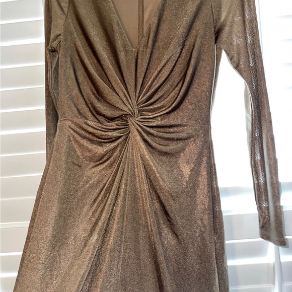 Ralph Lauren Size 0 Nadria Dress gold metallic gown - Picture 5 of 9